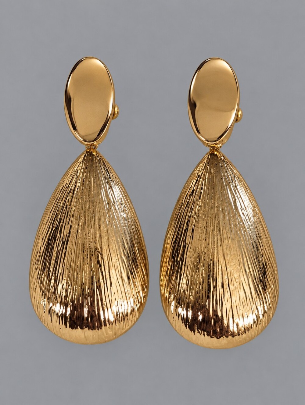 3/$30 Goldtone Teardrop Drop Clip-on Earrings